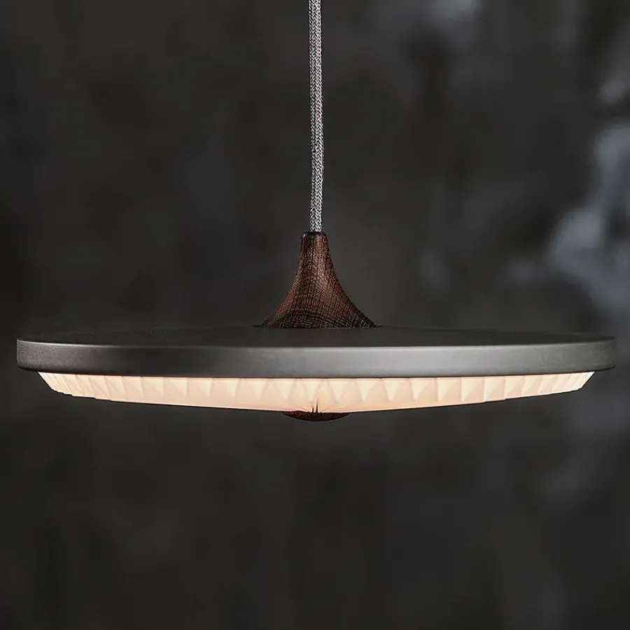 Soleil pendel small, røget eg, papir skærm fra<Le Klint Sale