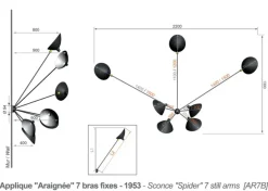 Spider Big Wall Lamp w/7 Fixed Arms af Serge Mouille<Editions Serge Mouille Best