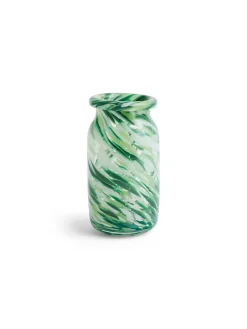 Splash Vase Roll Neck Small, green swirl fra<HAY Hot
