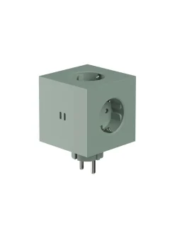 Square 2 Stikdåse med USB, sort fra<Avolt Hot