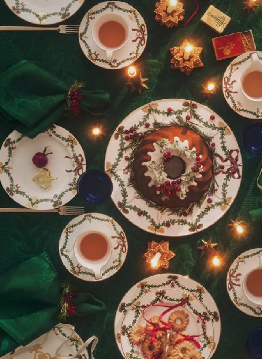 Stjerne Riflet Jul dug grøn fra<Royal Copenhagen Clearance