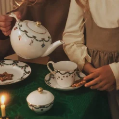 Stjerne Riflet Jul dug grøn fra<Royal Copenhagen Clearance