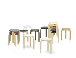 Stool 60, yellow lacquered fra<Artek Best