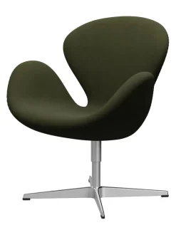 Svanen, sort læder/aluminium af Arne Jacobsen<Fritz Hansen Online