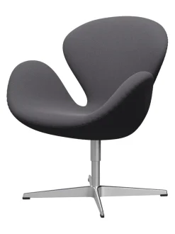 Svanen, sort læder/aluminium af Arne Jacobsen<Fritz Hansen Online