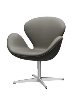 Svanen, sort læder/aluminium af Arne Jacobsen<Fritz Hansen Online