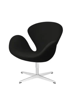 Svanen, sort læder/aluminium af Arne Jacobsen<Fritz Hansen Online