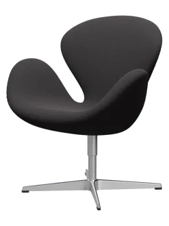 Svanen, sort læder/aluminium af Arne Jacobsen<Fritz Hansen Online