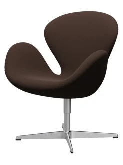 Svanen, sort læder/aluminium af Arne Jacobsen<Fritz Hansen Online