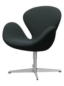 Svanen, sort læder/aluminium af Arne Jacobsen<Fritz Hansen Online