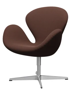 Svanen, sort læder/aluminium af Arne Jacobsen<Fritz Hansen Online