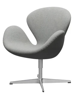 Svanen, sort læder/aluminium af Arne Jacobsen<Fritz Hansen Online