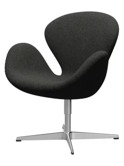 Svanen, sort læder/aluminium af Arne Jacobsen<Fritz Hansen Online