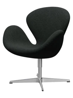 Svanen, sort læder/aluminium af Arne Jacobsen<Fritz Hansen Online