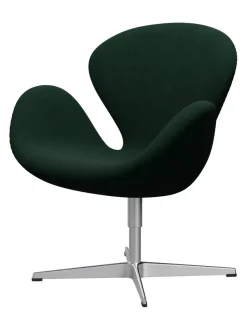Svanen, sort læder/aluminium af Arne Jacobsen<Fritz Hansen Online