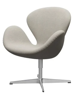 Svanen, sort læder/aluminium af Arne Jacobsen<Fritz Hansen Online