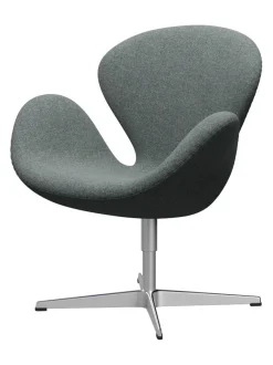 Svanen, sort læder/aluminium af Arne Jacobsen<Fritz Hansen Online