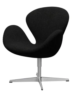Svanen, sort læder/aluminium af Arne Jacobsen<Fritz Hansen Online