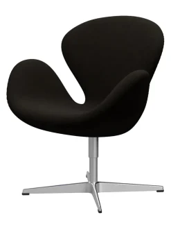 Svanen, sort læder/aluminium af Arne Jacobsen<Fritz Hansen Online