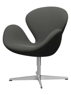 Svanen, sort læder/aluminium af Arne Jacobsen<Fritz Hansen Online