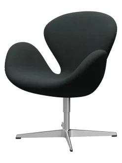 Svanen, sort læder/aluminium af Arne Jacobsen<Fritz Hansen Online
