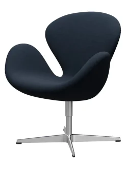 Svanen, sort læder/aluminium af Arne Jacobsen<Fritz Hansen Online