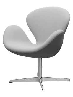 Svanen, sort læder/aluminium af Arne Jacobsen<Fritz Hansen Online
