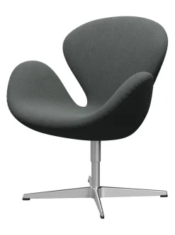 Svanen, sort læder/aluminium af Arne Jacobsen<Fritz Hansen Online