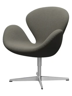 Svanen, sort læder/aluminium af Arne Jacobsen<Fritz Hansen Online