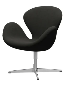 Svanen, sort læder/aluminium af Arne Jacobsen<Fritz Hansen Online