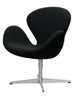 Svanen, sort læder/aluminium af Arne Jacobsen<Fritz Hansen Online