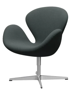 Svanen, sort læder/aluminium af Arne Jacobsen<Fritz Hansen Online