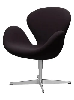 Svanen, sort læder/aluminium af Arne Jacobsen<Fritz Hansen Online
