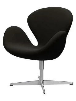 Svanen, sort læder/aluminium af Arne Jacobsen<Fritz Hansen Online