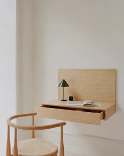 Tana Wall Mounted Desk, walnut fra<New Works Clearance
