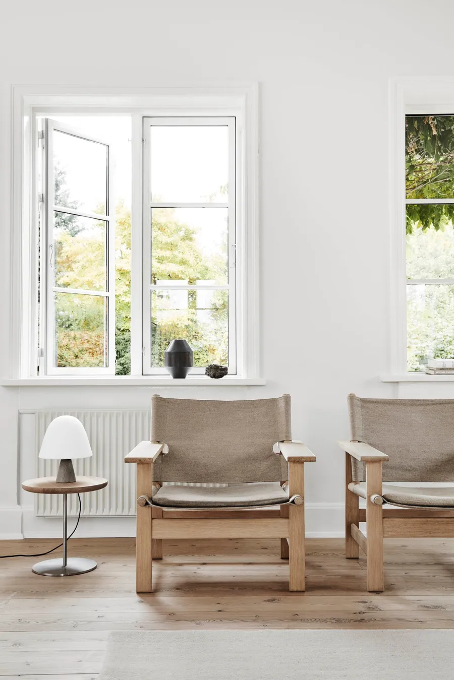 The Canvas Chair, røget eg sort canvas af Børge Mogensen<Fredericia Furniture Discount