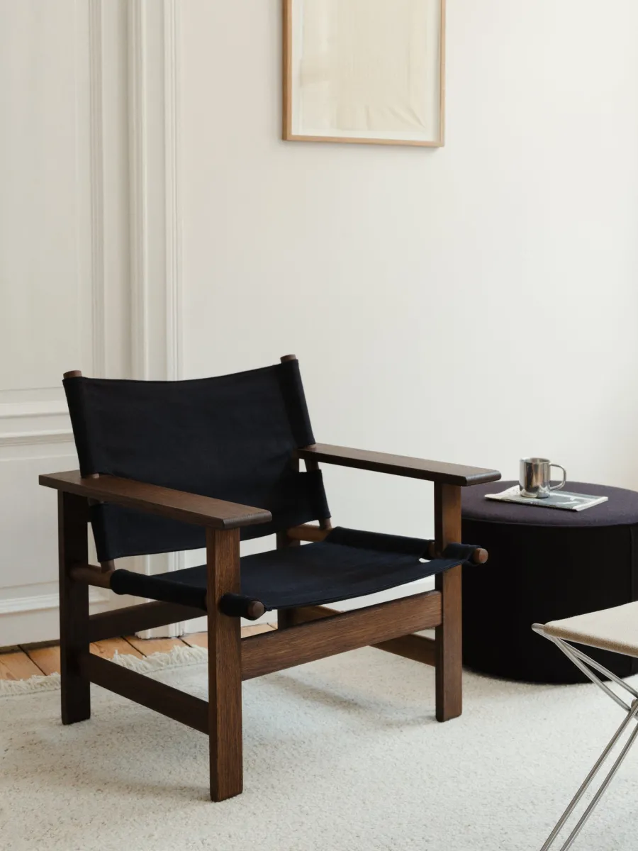 The Canvas Chair, røget eg sort canvas af Børge Mogensen<Fredericia Furniture Discount