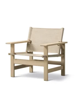 The Canvas Chair, sæbebehandlet eg natur canvas af Børge Mogensen<Fredericia Furniture Online
