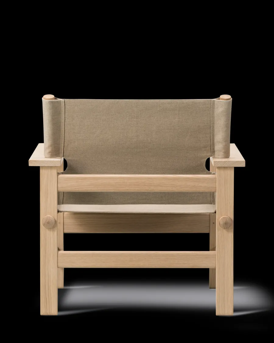 The Canvas Chair, sortlakeret eg sort canvas af Børge Mogensen<Fredericia Furniture