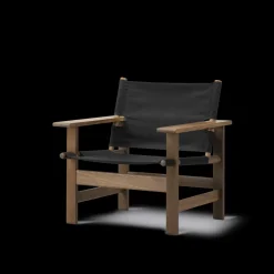 The Canvas Chair, sortlakeret eg sort canvas af Børge Mogensen<Fredericia Furniture