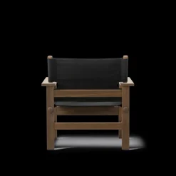 The Canvas Chair, sortlakeret eg sort canvas af Børge Mogensen<Fredericia Furniture