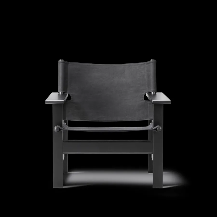 The Canvas Chair, sortlakeret eg sort canvas af Børge Mogensen<Fredericia Furniture