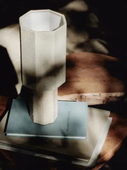 The Eight Over Eight Lamp Small, beige travertine fra<Louise Roe Hot