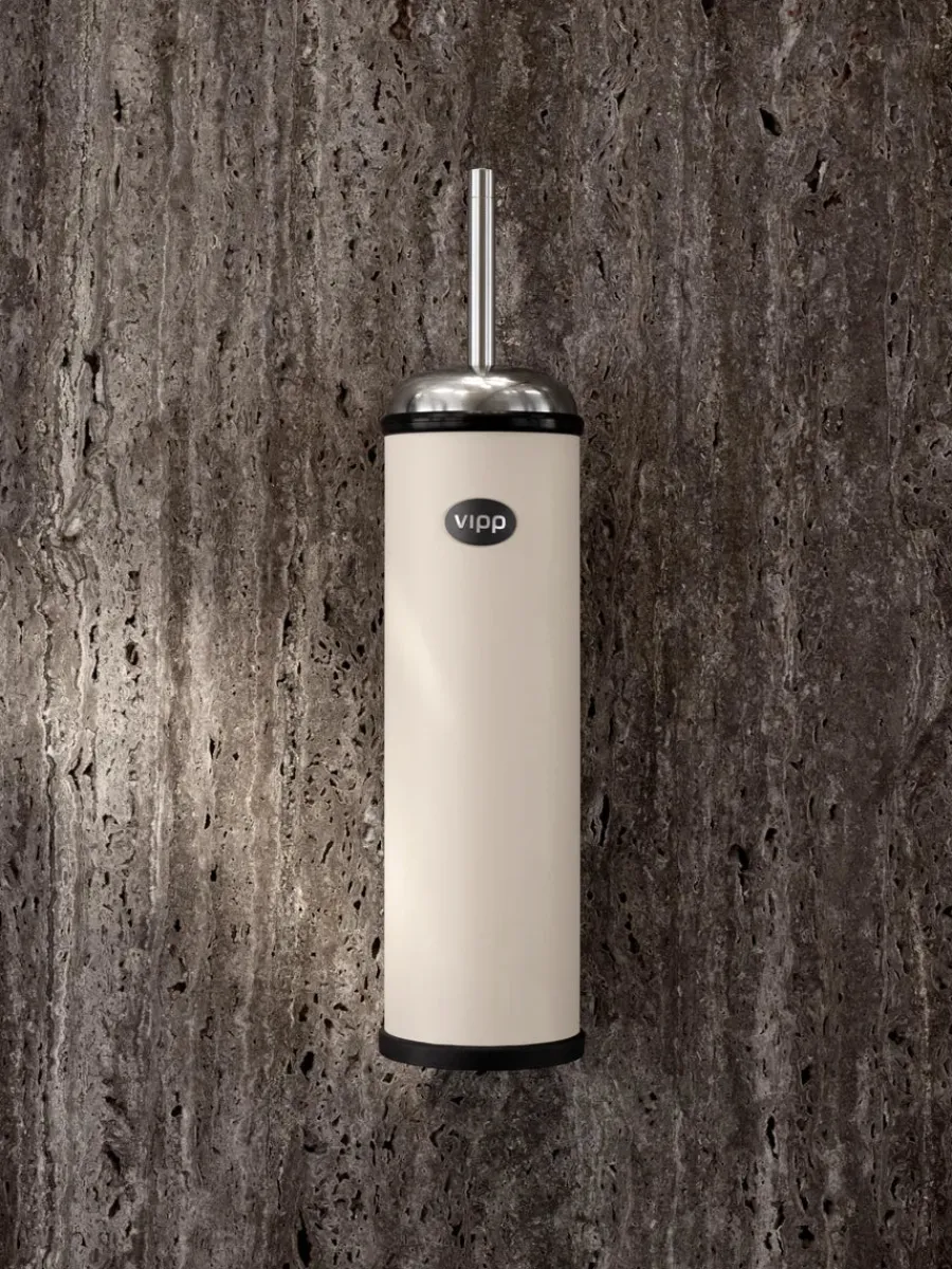 Toiletbørste, væg, sort fra<Vipp