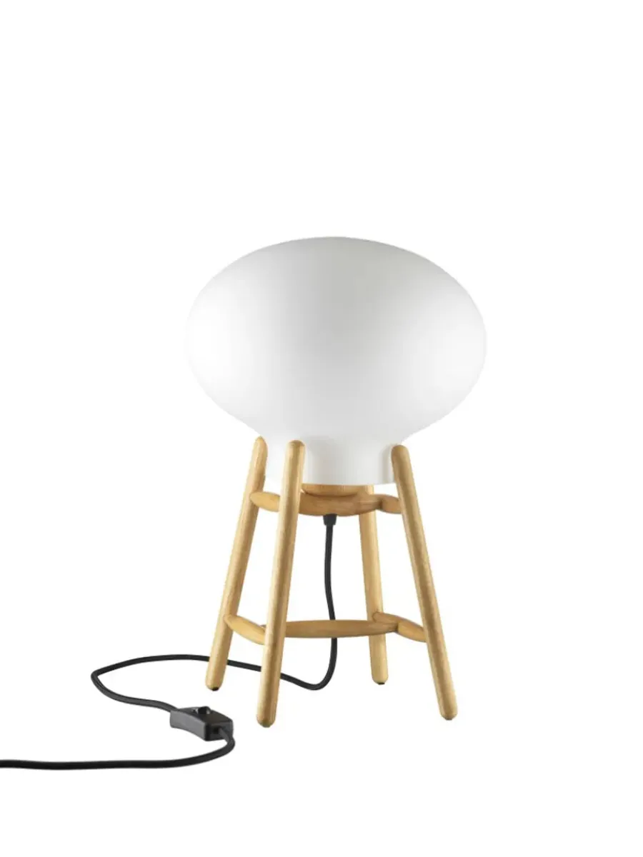 U4 Hiti Bordlampe, opalt glas/eg fra<FDB Møbler