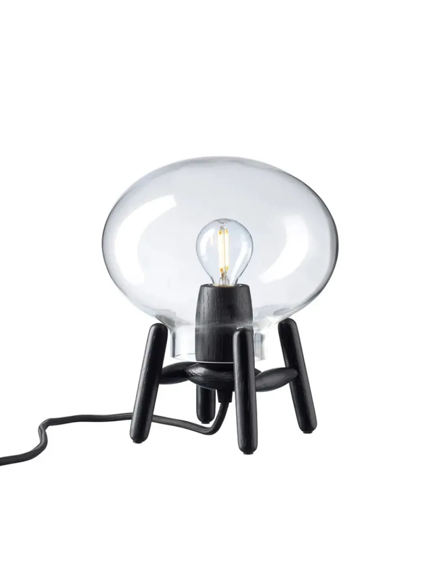 U6 Mini Hiti Bordlampe, klart glas/sort eg fra<FDB Møbler New