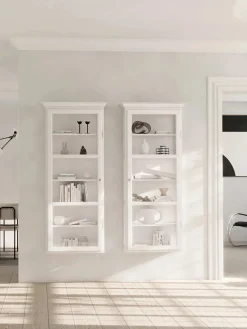 Væghængt Vitrineskab Classic V4, lys grå fra<Lindebjerg Design Discount