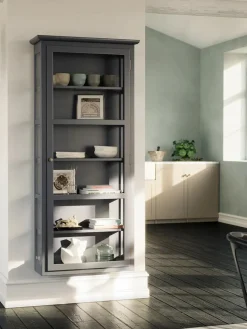 Væghængt Vitrineskab N4, dark blue fra<Lindebjerg Design Hot