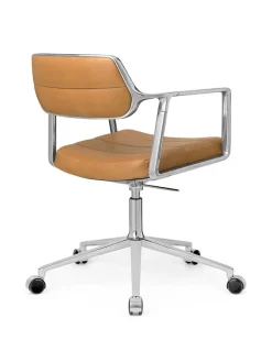 453 Swivel+ Chair m/hjul, camel læder fra<Vipp