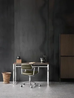 453 Swivel+ Chair m/hjul, camel læder fra<Vipp